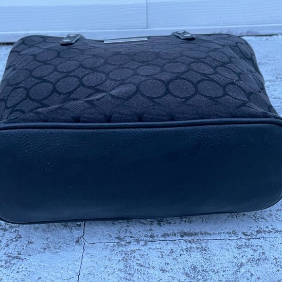 Nine West Women Hand Bag Black Canvas 9 Logo Shoulder Bag - Picture 4 of 10